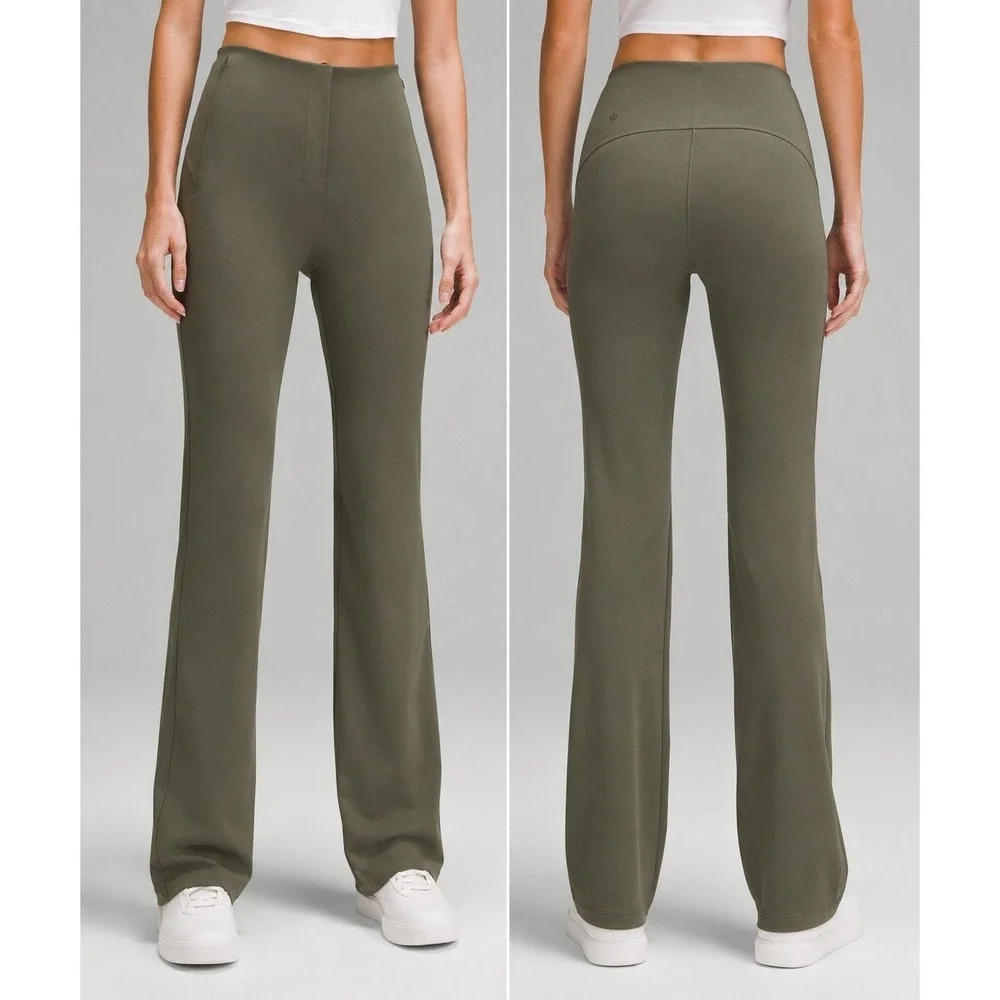 705-Lululemon-Smooth Fit Pull-On High-Rise Pant Regular-Army Green